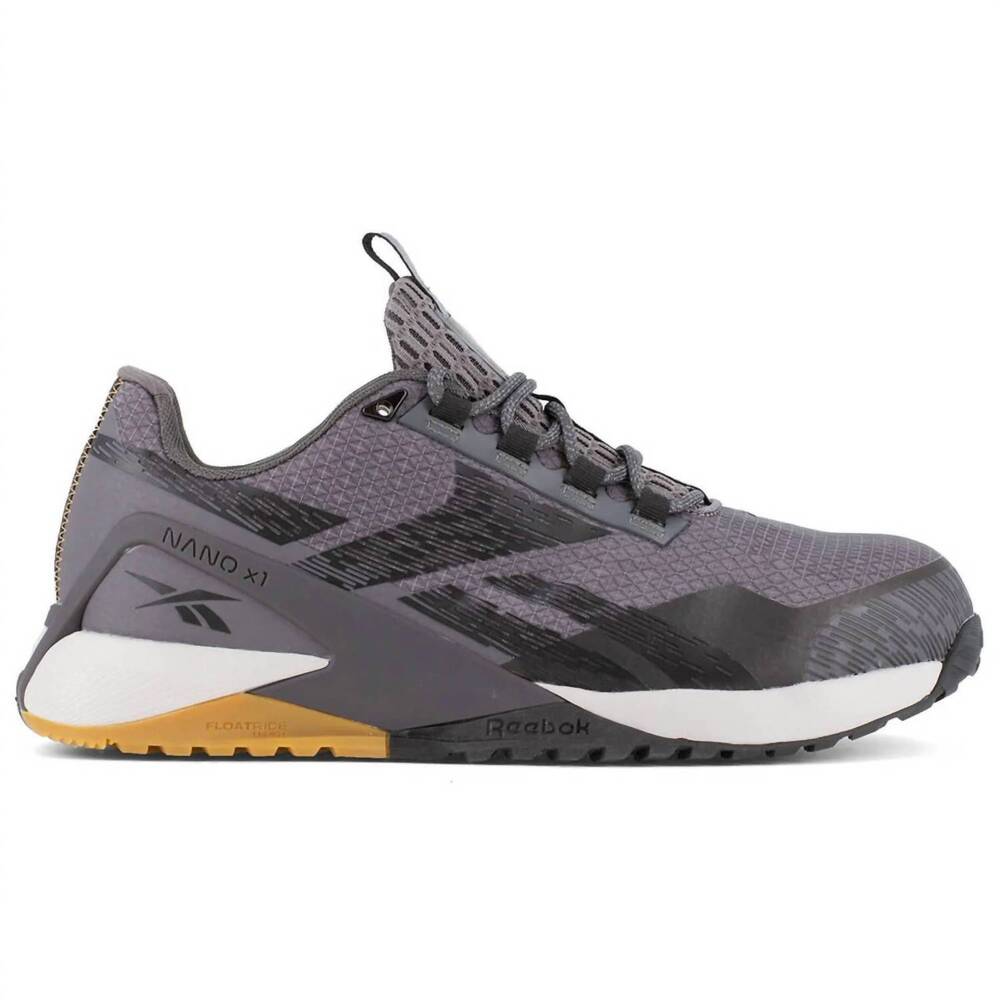 NEW REEBOK WORK men's comp-toe nano x1 adventure athletic shoe in grey